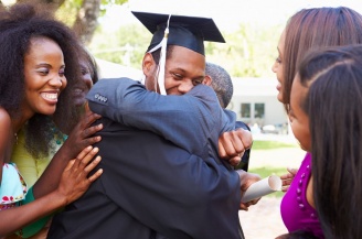 African American Student Celebrates Graduation